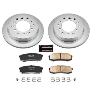 Lexus GX470 Brake Kit - Rear - PowerStop - Genuine Geomet Coated Rotors + Z17 Low-Dust Ceramic Pads - `03-`09