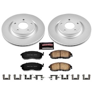 Nissan Altima Brake Kit - Front - PowerStop - Genuine Geomet Coated Rotors + Low-Dust Ceramic Pads - `07-`13
