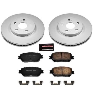 Toyota Camry Brake Kit - Front - PowerStop - Geomet Coated Rotors + Z17 Low-Dust Ceramic Pads - 2002