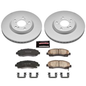 Honda Ridgeline Brake Kit - Front - PowerStop - Z17 Evolution Geomet Coated Rotors + Low-Dust Ceramic Pads - `06-`11