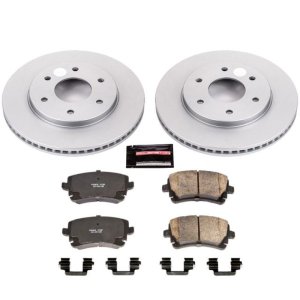 Infiniti QX56 Brake Kit - Front - PowerStop - Z17 Evolution Geomet Coated Rotors + Low-Dust Ceramic Pads - `04-`05