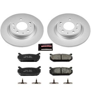 Mazda 626 Brake Kit - Rear - PowerStop - Geomet Coated Rotors + Z17 Low-Dust Ceramic Pads - `98-`02