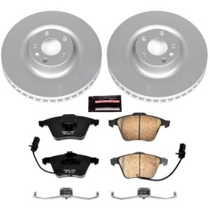 Audi S4 Brake Kit - Front - PowerStop - Geomet Coated Rotors + Z23 Carbon-Fiber Ceramic Pads - `04-`09