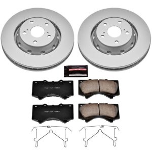 Lexus LX570 Brake Kit - Front - PowerStop - Geomet Coated Rotors + Z17 Low-Dust Ceramic Pads - `16-`18