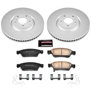 Infiniti G35 Brake Kit - Front - PowerStop - Z17 Evolution Geomet Coated Rotors + Low-Dust Ceramic Pads - `07-`08