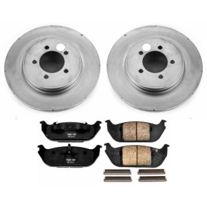 Lincoln Aviator Brake Kit - Rear - PowerStop - Z17 Evolution Geomet Coated Rotors + Low-Dust Ceramic Pads - `03-`05