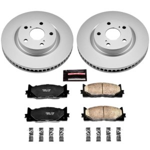 Lexus ES300h Brake Kit - Front - PowerStop - Geomet Coated Rotors + Z17 Low-Dust Ceramic Pads - `13-`18