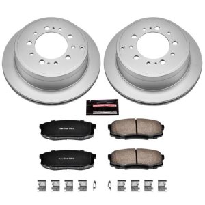 Lexus LX570 Brake Kit - Rear - PowerStop - Genuine Geomet Fully Coated Rotors + Z17 Low-Dust Ceramic Pads - `08-`11