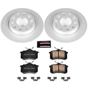 Audi A4 Brake Kit - Rear - PowerStop - Z23 Evolution Geomet Coated Rotors + Carbon-Fiber Ceramic Pads - `02-`05