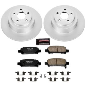 Subaru Baja Brake Kit - Rear - PowerStop - GEOMET Coated Rotors + Low-Dust Ceramic Pads - `03-`06