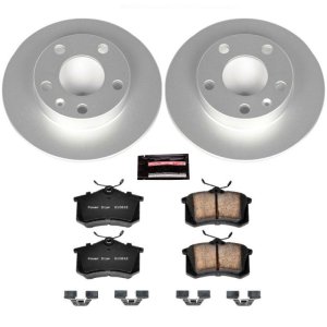 Audi A4 Brake Kit - Rear - PowerStop - Z23 Evolution Sport Coated Rotors + Carbon-Fiber Ceramic Pads - `02-`06