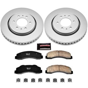 Ford Expedition Brake Kit - Front - PowerStop - Z17 Evolution Geomet Coated Rotors + Low-Dust Ceramic Pads - `10-`18