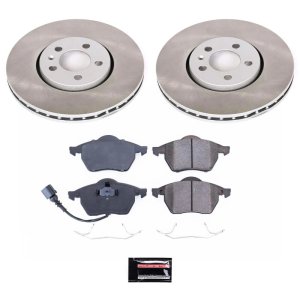 Volkswagen Touareg Brake Kit - Front + Rear - PowerStop - Genuine Geomet High-Carbon Coated Rotors + Carbon-Fiber Ceramic Brake Pads - 2006