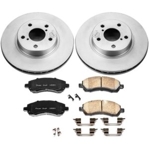 Subaru Legacy Brake Kit - Front - PowerStop - Geomet Coated Rotors + Ceramic Pads - `97-`00 Subaru Legacy Brake Kit - Front - PowerStop - Geomet Coated Rotors + Ceramic Pads - `97-`00