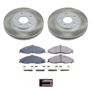 Lexus RX400h Brake Kit - Front + Rear - PowerStop - Geomet Coated Rotors + Low-Dust Ceramic Pads - `06-`08