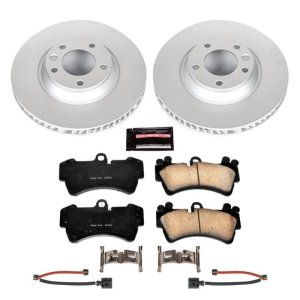 Audi Q7 Brake Kit - Front - PowerStop - Geomet Coated Rotors + Carbon-Fiber Ceramic Pads - `07-`15