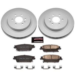 Cadillac SRX Brake Kit - Rear - PowerStop - Geomet Coated Rotors + Z17 Low-Dust Ceramic Pads - `04-`09