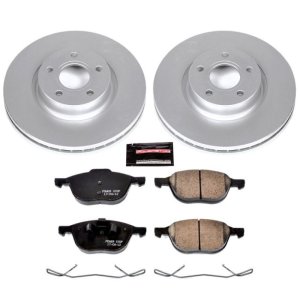 Ford C-Max Brake Kit - Front - PowerStop - Genuine Geomet Coated Rotors + Z23 Carbon-Fiber Ceramic Pads - `13-`17