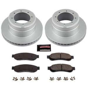 Ford F-350 Super Duty Brake Kit - Rear - PowerStop - Geomet Coated Rotors + Z17 Low-Dust Ceramic Pads - `05-`10