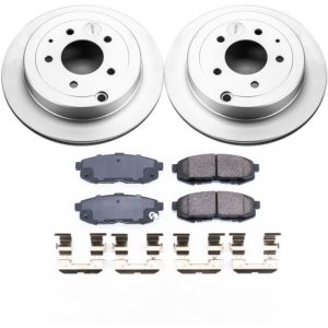 Mazda MPV Brake Kit - Rear - PowerStop - Geomet Coated Rotors + Z17 Low-Dust Ceramic Pads - `04-`06