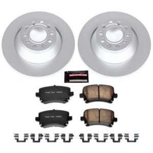 Audi A6 Brake Kit - Rear - PowerStop - Geomet Coated Rotors + Z23 Carbon-Fiber Ceramic Pads - `05-`11