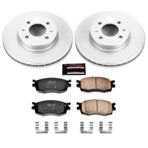 Hyundai Accent Brake Kit - Front - PowerStop - Z17 Evolution Geomet Coated Rotors + Low-Dust Ceramic Pads - `06-`11