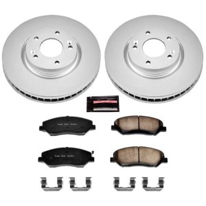 Hyundai Santa Fe Brake Kit - Front - PowerStop - Geomet Coated Rotors + Z17 Low-Dust Ceramic Pads - `07-`09