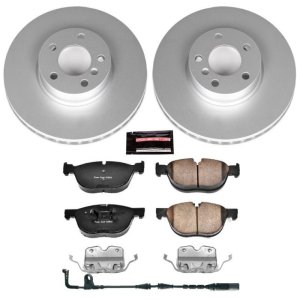 BMW X5 Brake Kit - Front - PowerStop - Genuine Geomet Fully Coated Rotors + Carbon-Fiber Ceramic Pads - `07-`10
