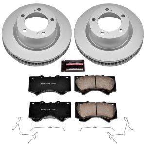 Lexus LX570 Brake Kit - Front - PowerStop - Genuine Geomet Coated Rotors + Z17 Low-Dust Ceramic Pads - `08-`11