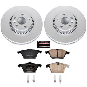 Volvo S60 Brake Kit - Front - PowerStop - Geomet Coated Rotors + Z23 Carbon-Fiber Ceramic Pads - `15-`18