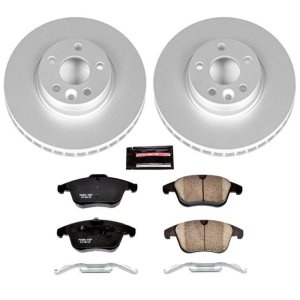 Volvo S60 Brake Kit - Front - PowerStop - Geomet Coated Rotors + Carbon-Fiber Ceramic Pads - `15-`18