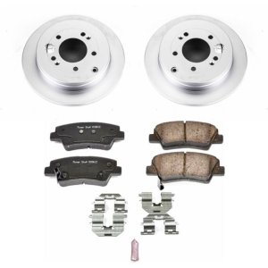 Kia Amanti Brake Kit - Rear - PowerStop - Geomet Coated Rotors + Low-Dust Ceramic Pads - `07-`09