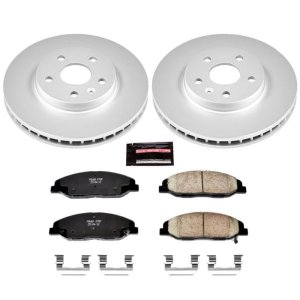 Cadillac CTS Brake Kit - Front - PowerStop - Z17 Evolution Geomet Coated Rotors + Low-Dust Ceramic Pads - `08-`14