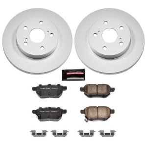 Pontiac Vibe Brake Kit - Rear - PowerStop - Geomet Coated Rotors + Z17 Low-Dust Ceramic Pads - `09-`10