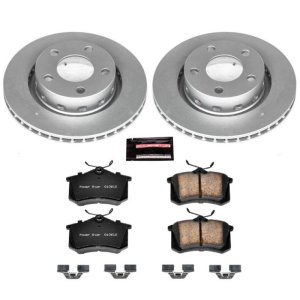 Audi S6 Brake Kit - Rear - PowerStop - Geomet Coated Rotors + Z23 Carbon-Fiber Ceramic Pads - `02-`04