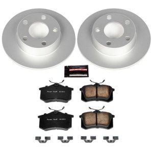 Audi A6 Brake Kit - Rear - PowerStop - Genuine Geomet Coated Rotors + Z23 Carbon-Fiber Ceramic Pads - `99-`04