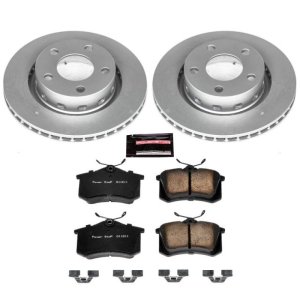 Audi A6 Quattro Brake Kit - Rear - PowerStop - Z23 Evolution Sport Geomet Coated Rotors + Carbon-Fiber Ceramic Pads - `00-`04