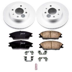 Hyundai Accent Brake Kit - Front - PowerStop - Z17 Evolution Geomet Coated Rotor + Low-Dust Ceramic Pads - `03-`05