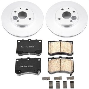 Ford Escort Brake Kit - Front - PowerStop - Z17 Evolution Geomet Coated Rotors + Low-Dust Ceramic Pads - `91-`03