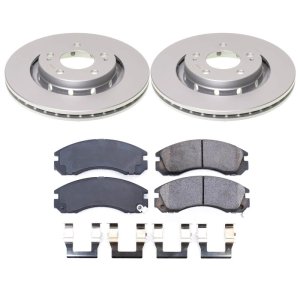 Mitsubishi Outlander Brake Kit - Front - PowerStop - Genuine Geomet Coated Rotors + Z17 Ceramic Pads - `05-`06