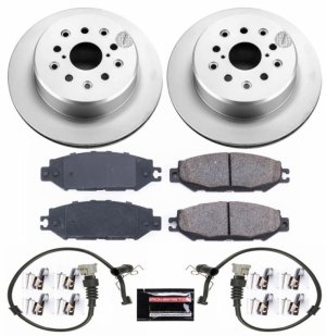 Lexus LS400 Brake Kit - Rear - PowerStop - Genuine Geomet Coated Rotors + Z17 Low-Dust Ceramic Pads - `95-`00