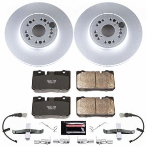 Lexus LS400 Brake Kit - Front - PowerStop - Genuine Geomet Coated Rotors + Z17 Low-Dust Ceramic Pads - `95-`00