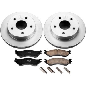 Dodge Ram 1500 Brake Kit - Front - PowerStop - Z17 Evolution Geomet Coated Rotors + Low-Dust Ceramic Pads - `00-`01