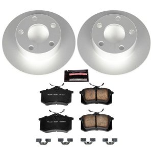 Audi A6 Brake Kit - Rear - PowerStop - Evolution Coated Rotors + Carbon-Fiber Ceramic Pads - `98-`04