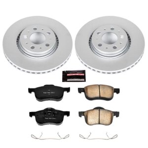 Volvo S60 Brake Kit - Front - PowerStop - Genuine Geomet Coated Rotors + Carbon-Fiber Ceramic Pads - `01-`09