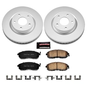 Nissan Sentra Brake Kit - Front - PowerStop - Genuine Geomet Coated Rotors + Z17 Low-Dust Ceramic Pads - `07-`12
