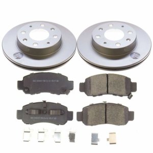 Honda Insight Brake Kit - Front - PowerStop - Z17 Evolution Geomet Coated Rotors + Low-Dust Ceramic Pads - `00-`06