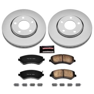 Chrysler Town & Country Brake Kit - Front - PowerStop - Z17 Evolution Geomet Coated Rotors + Z17 Low-Dust Ceramic Pads - `03-`07