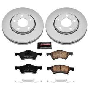 Dodge Caravan Brake Kit - Front - PowerStop - Geomet Coated Rotors + Z17 Low-Dust Ceramic Pads - `03-`04