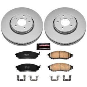 Infiniti FX35 Brake Kit - Front - PowerStop - Geomet Coated Rotors + Z17 Low-Dust Ceramic Pads - `05-`12